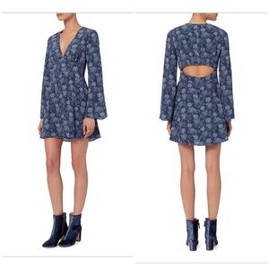 INTERMIX SONYA PRINT DRESS FLORAL V NECK BELL SLEEVE (D10)